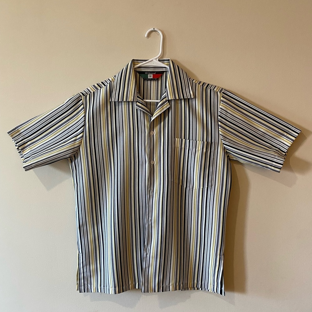 Dead stock Italian button down stripe sopranos M/L
